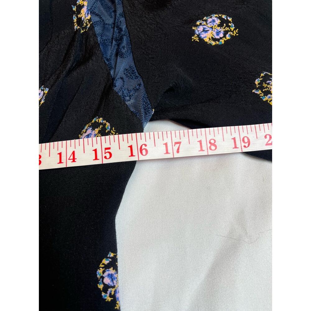 Free People Mockingbird Floral Print Black Embroidered Mini Tunic Dress Size 8 - Picture 5 of 8